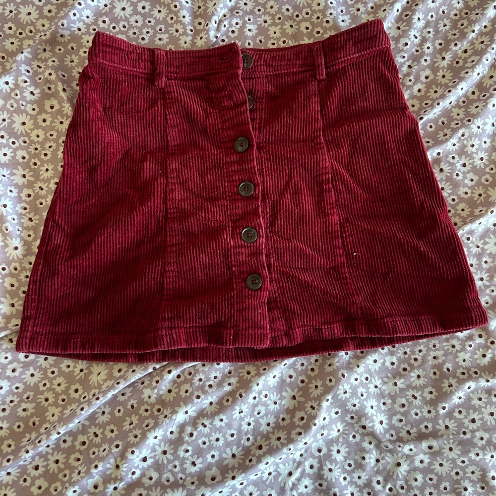 forever 21 button up velvet skirt